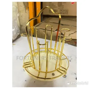 Round Glass Holder With Tray