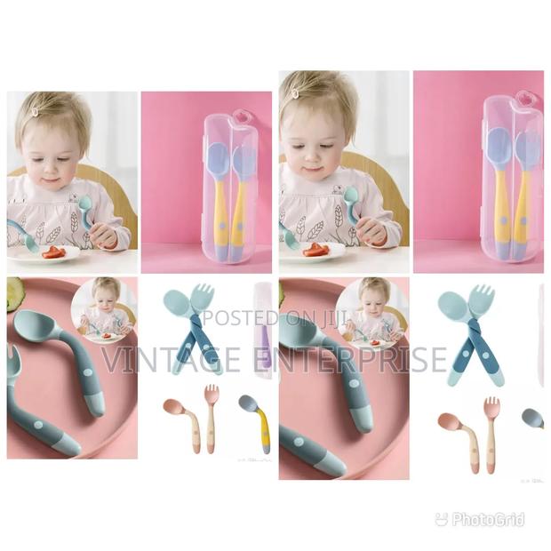 2pcs Baby Blendable Silicon Spoons Fork Set - main view