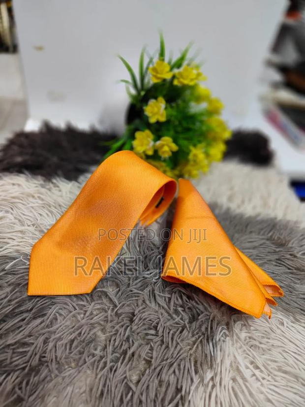 Orange Tie With Pocket - main view