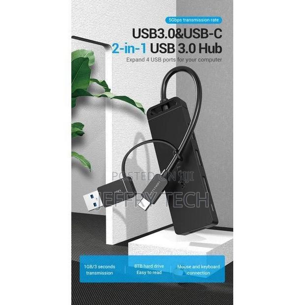 Vention 4-Port Usb 3.0 Hub With Type C Usb 3.0 2-in-1