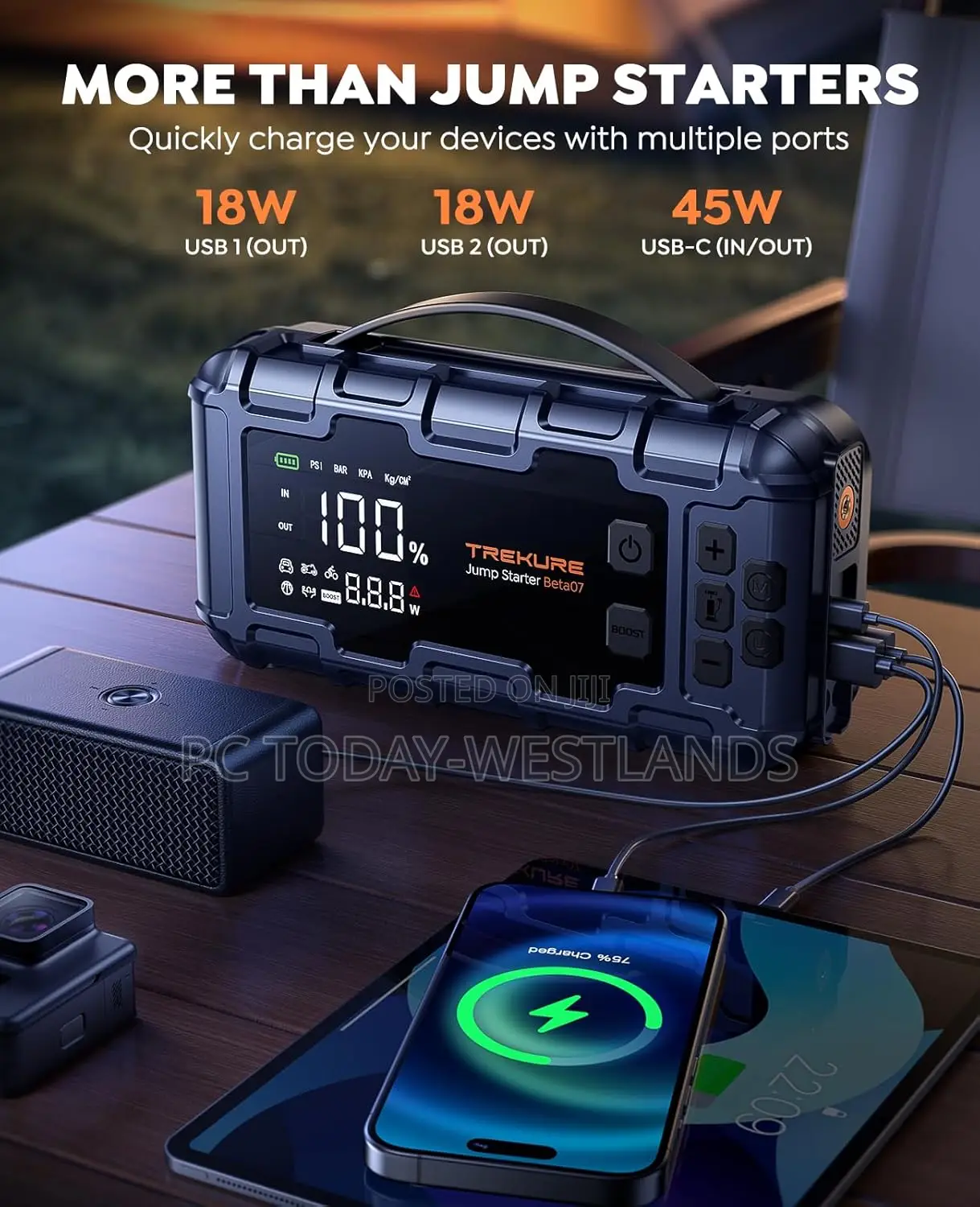 Car Battery Jump Starter With Air Compressor 6000a 160psi