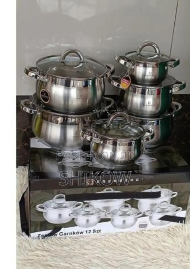 12 Pieces Stainless Steel Edenberg Cookware Set - main view