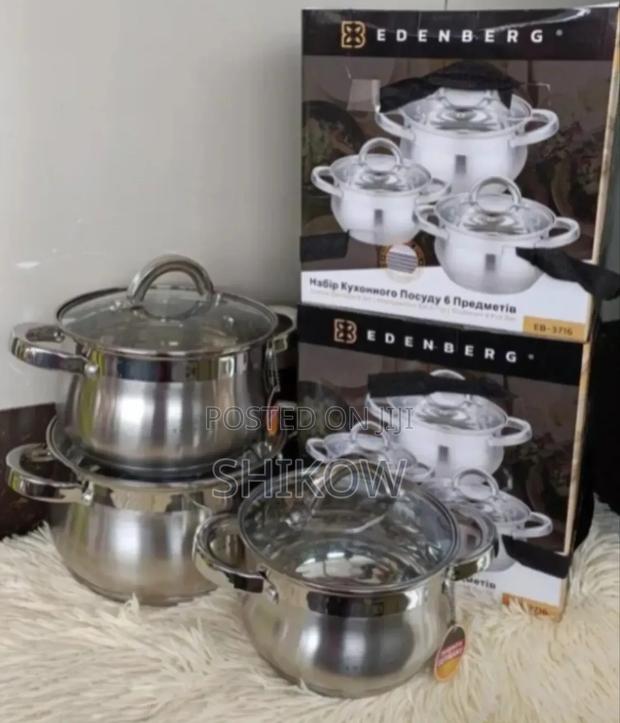 6 Pieces Edenburg Eb-3716 Stainless Steel Cookware Set