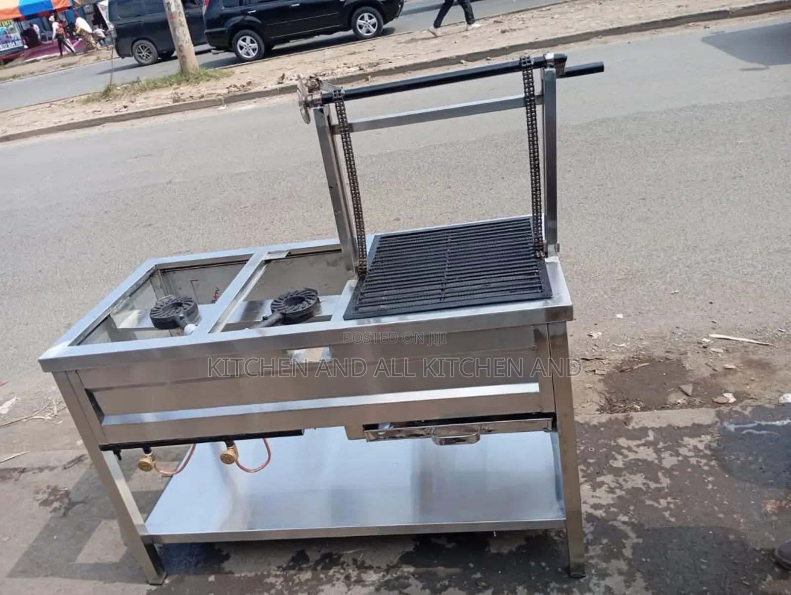 Combined 2 Burner +Charcoal Grill