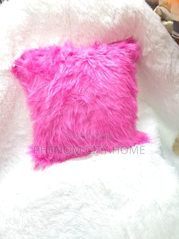 Pink and Navy Blue Fur Throwpillow Covers