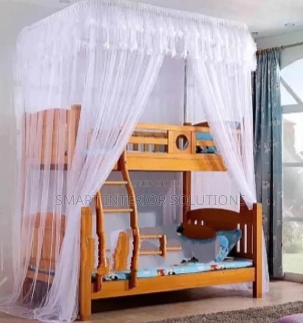 White Double-Decker Mosquito Net