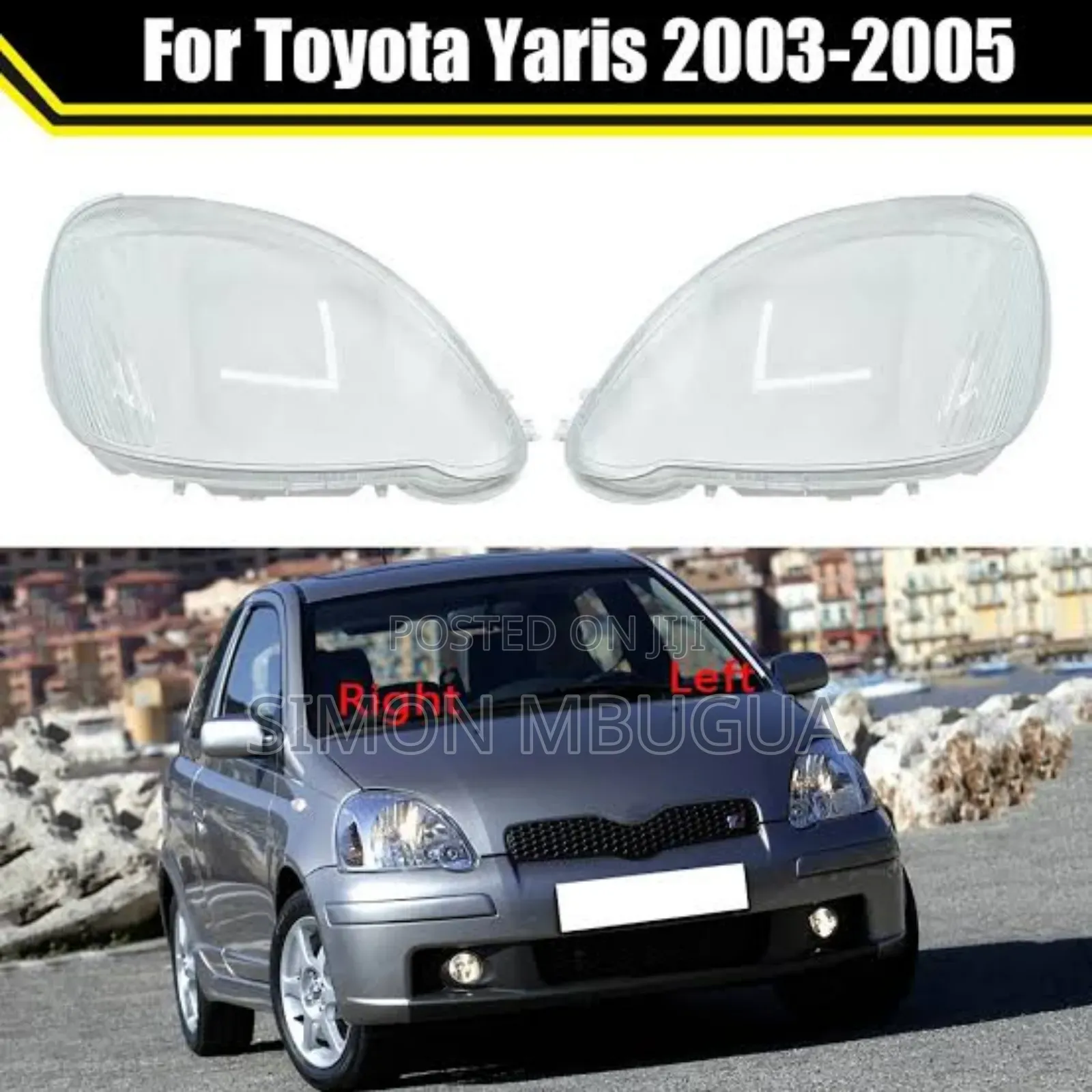 Toyota Vitz 2003 Headlight Lens (Teardrop)