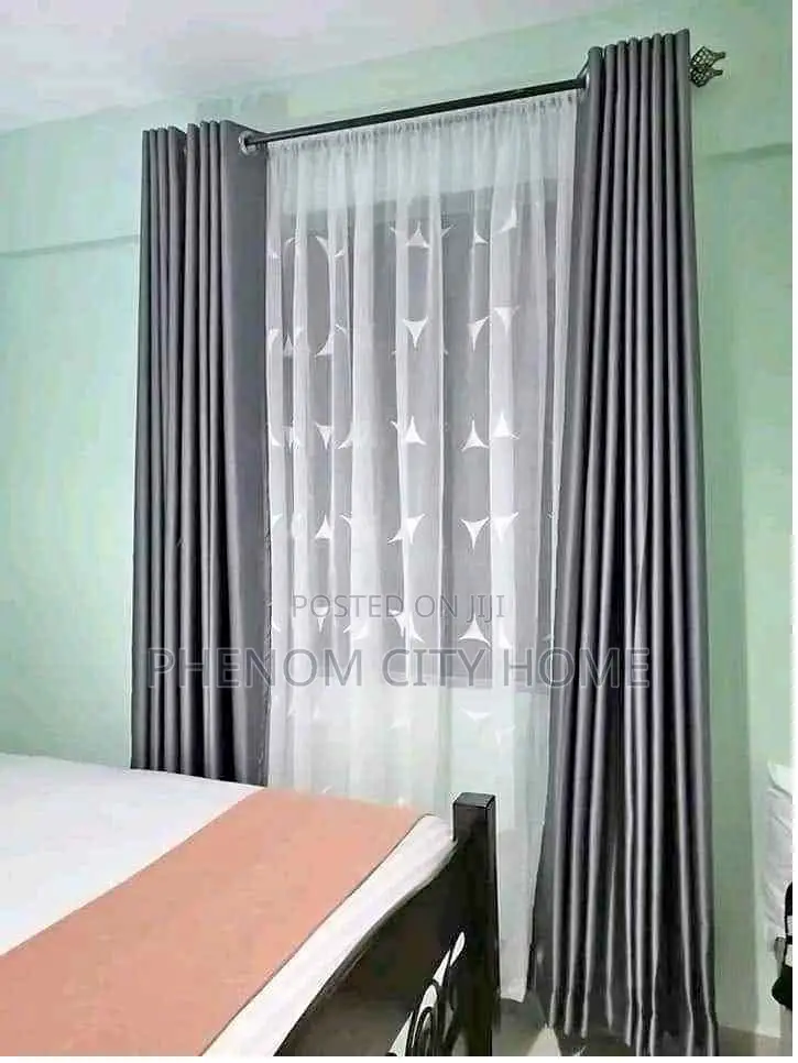 Grey Polyester Curtains Available