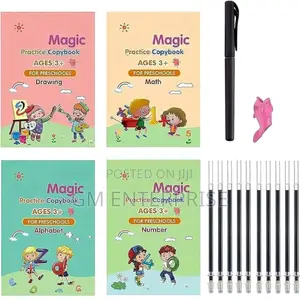 Sank Magic Copy Books Set of 4 Books and 10 Refilling Pens
