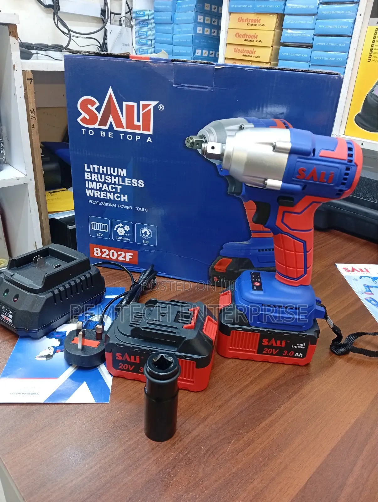 Sali 20v/3.0ah 1/2" Brushless Impact Wrench 300n.M