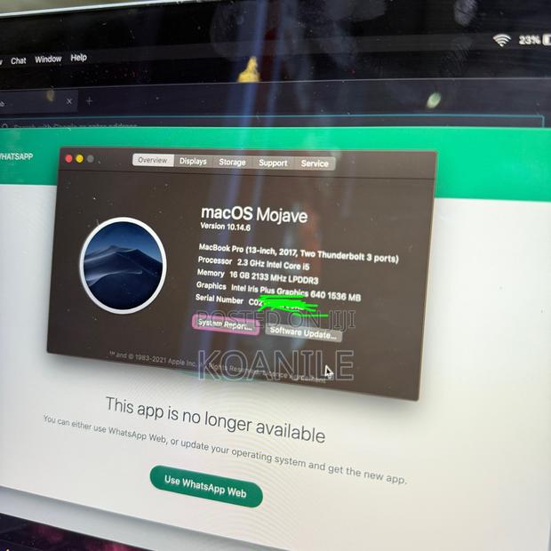 Laptop Apple MacBook Pro 2017 8GB Intel Core I5 SSD 256GB - thumbnail 4