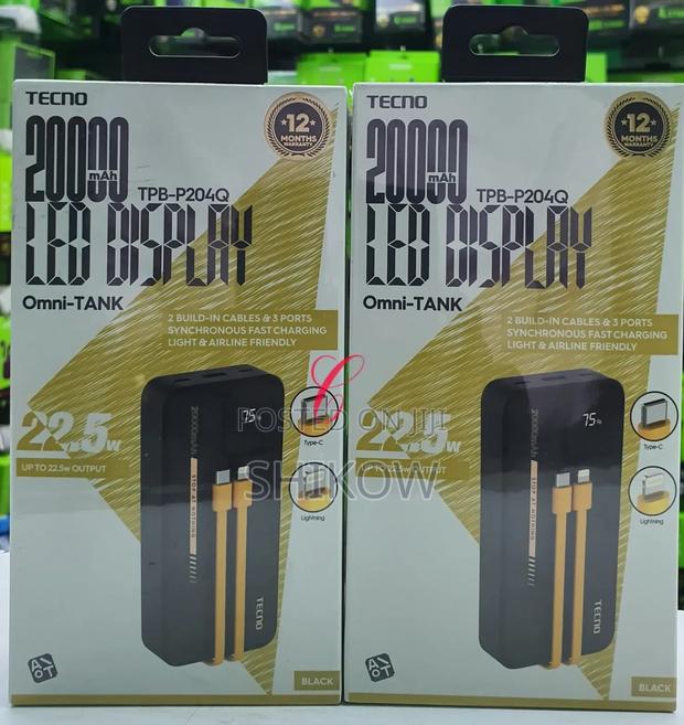 Tecno TPB-P204q 20000mah 22.5w Omni Tank Power Banks