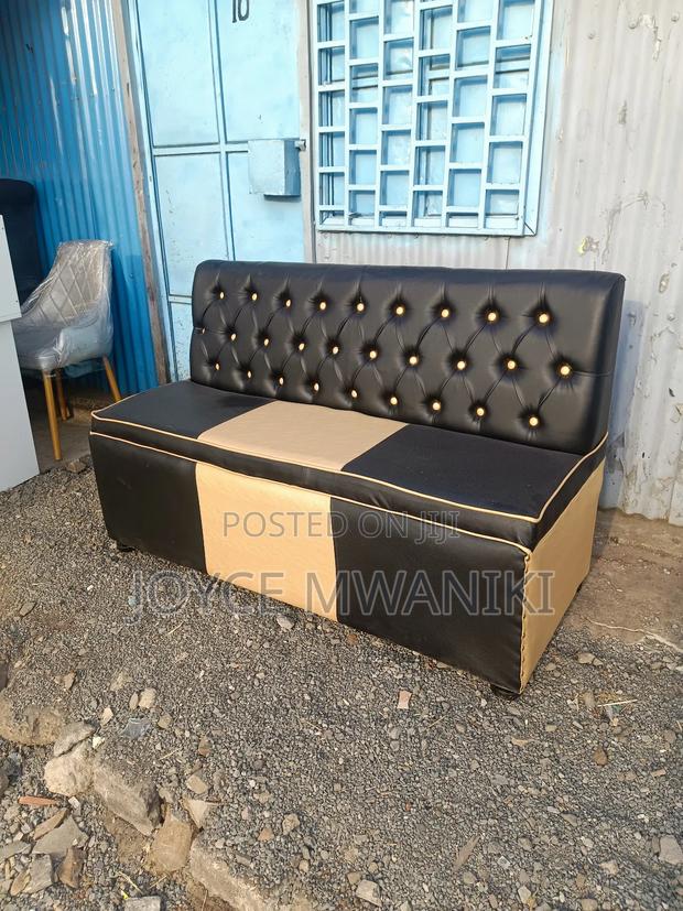 3 Seater Waiting, Black and Gold  - main view