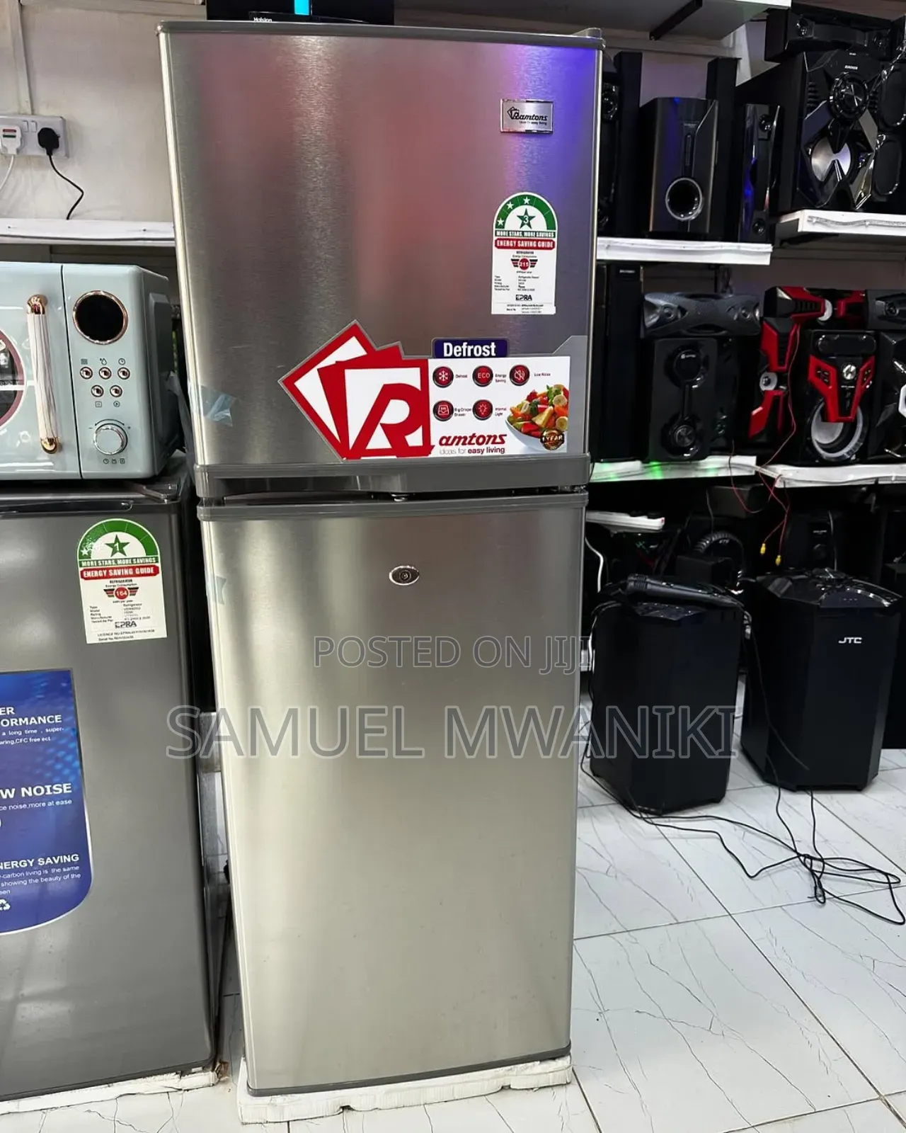 Ramtons 138 Liters 2 Door Direct Cool Fridge Silver Rf/339