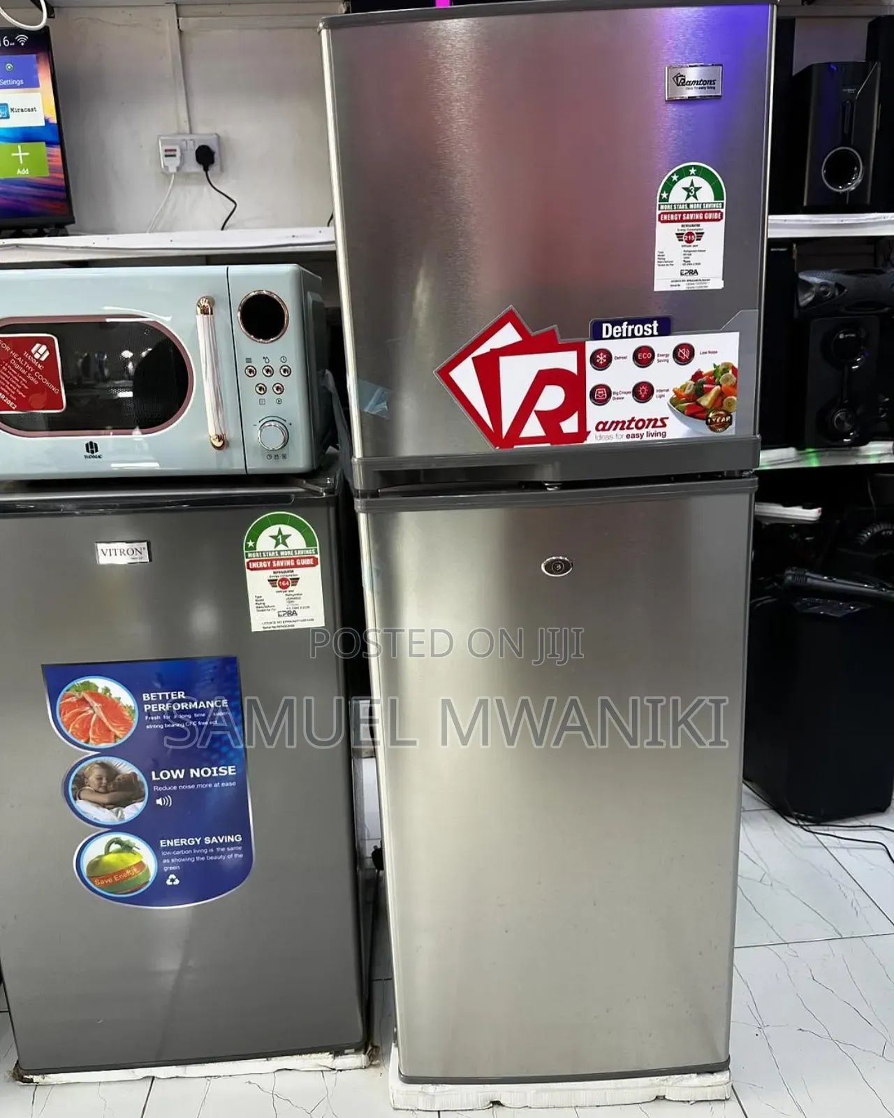 Ramtons 138 Liters 2 Door Direct Cool Fridge Silver Rf/339
