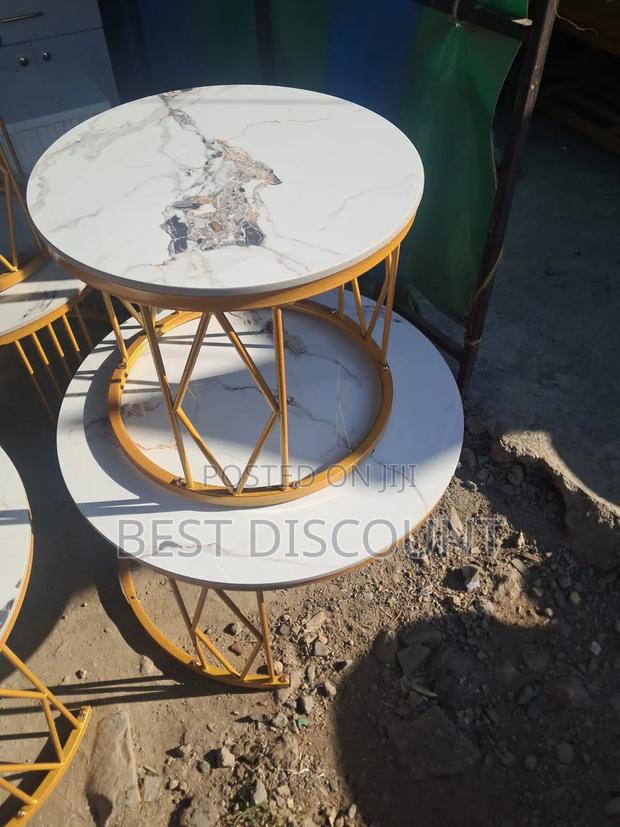 Twin Marble Nesting Tables - main view