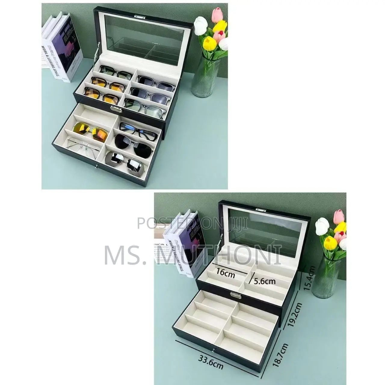12 Slots Double Layer Glasses Organizer/Storage Box*