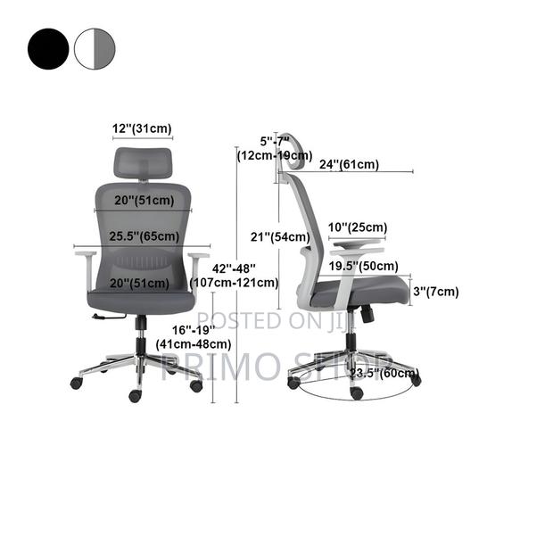 Office Chairs: Office Mesh High Back Ergonomic Posture Chair - thumbnail 2