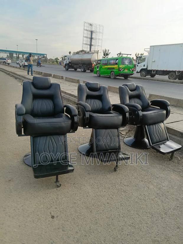 3 Barber Seats or Kinyozi Chairs, Black