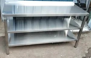 Heavy Duty Kitchen Table With Undershelves