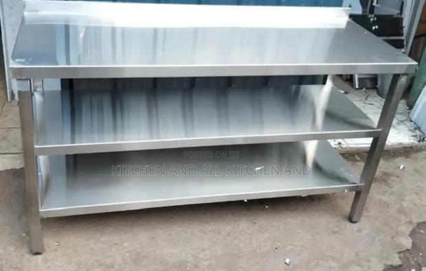 Heavy Duty Kitchen Table With Undershelves