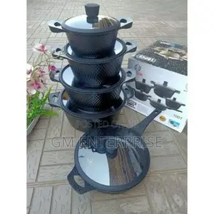 Bosch 11pcs Cookerware With Silicone Lid Cover Black