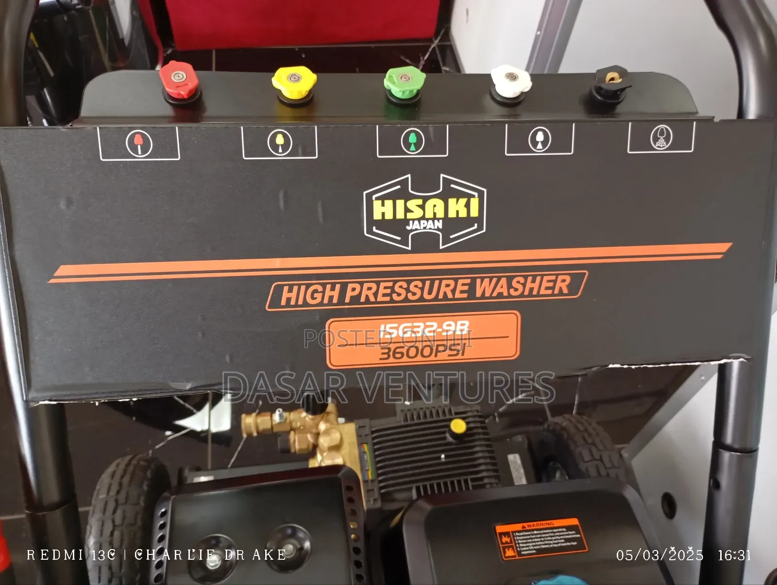 Pressure Washer Hisaki 3600psi Petrol