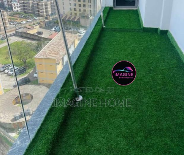 Turf Green Grass Carpet Decor Glass Balcony Space - main view