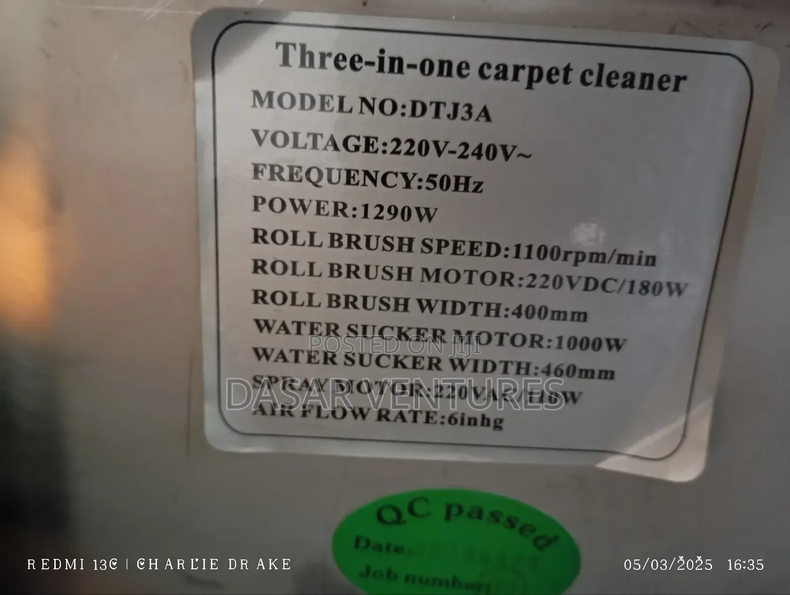Three in One Carpet Cleaner- Automatic
