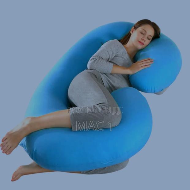 C Shape Blue Pregnancy Pillow - main view