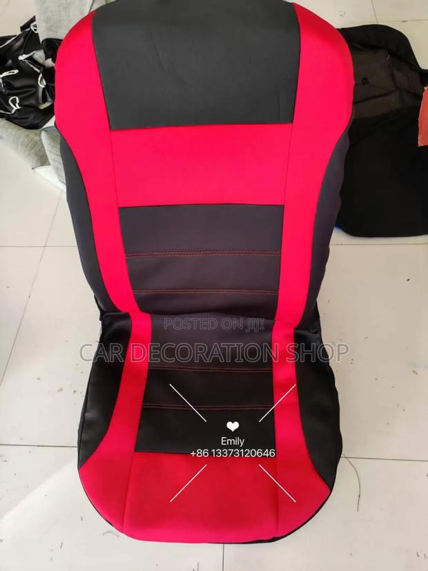 5seater Red Black Car Seat Fabric Seat Cloth