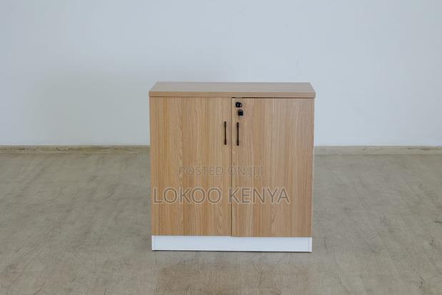 Office Cabinet: Half-Credenza Wooden Storage Cabinet