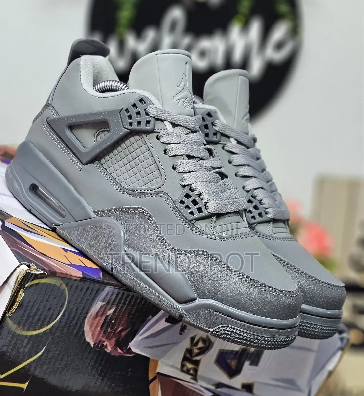 Jordan 4 "Wet Cement" 1st Leather
