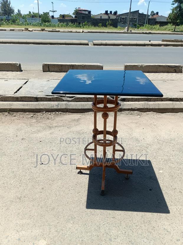 High Bar Square Table, Black and Gold 
