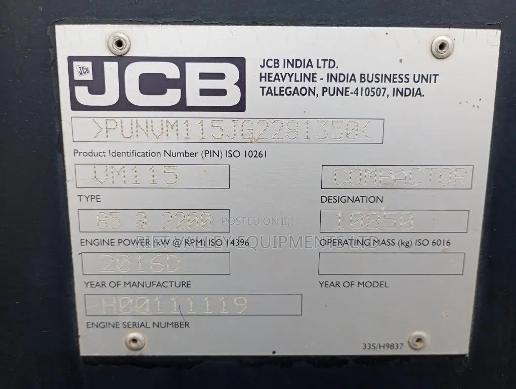 JCB Vm115 Roller Single Drum