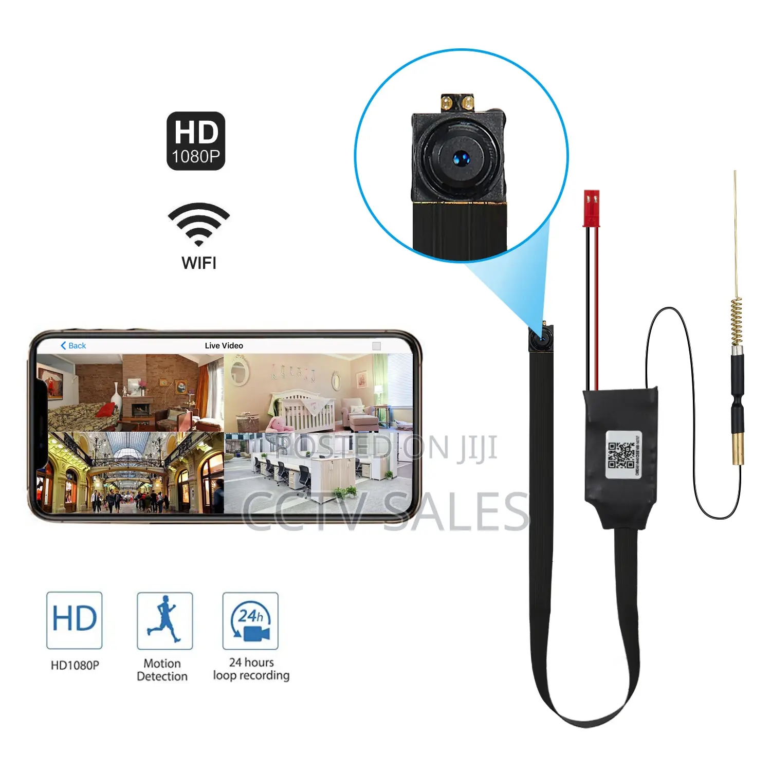 Hiddden CCTV Camera High Resolution-Onboard Storage