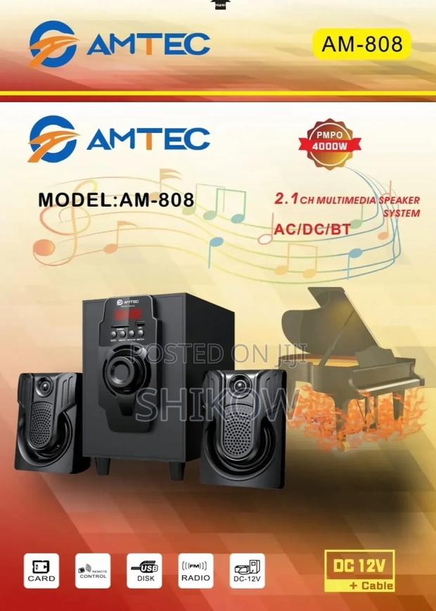 Amtec Am-808 2.1ch 4000w Active Subwoofer Speaker System.