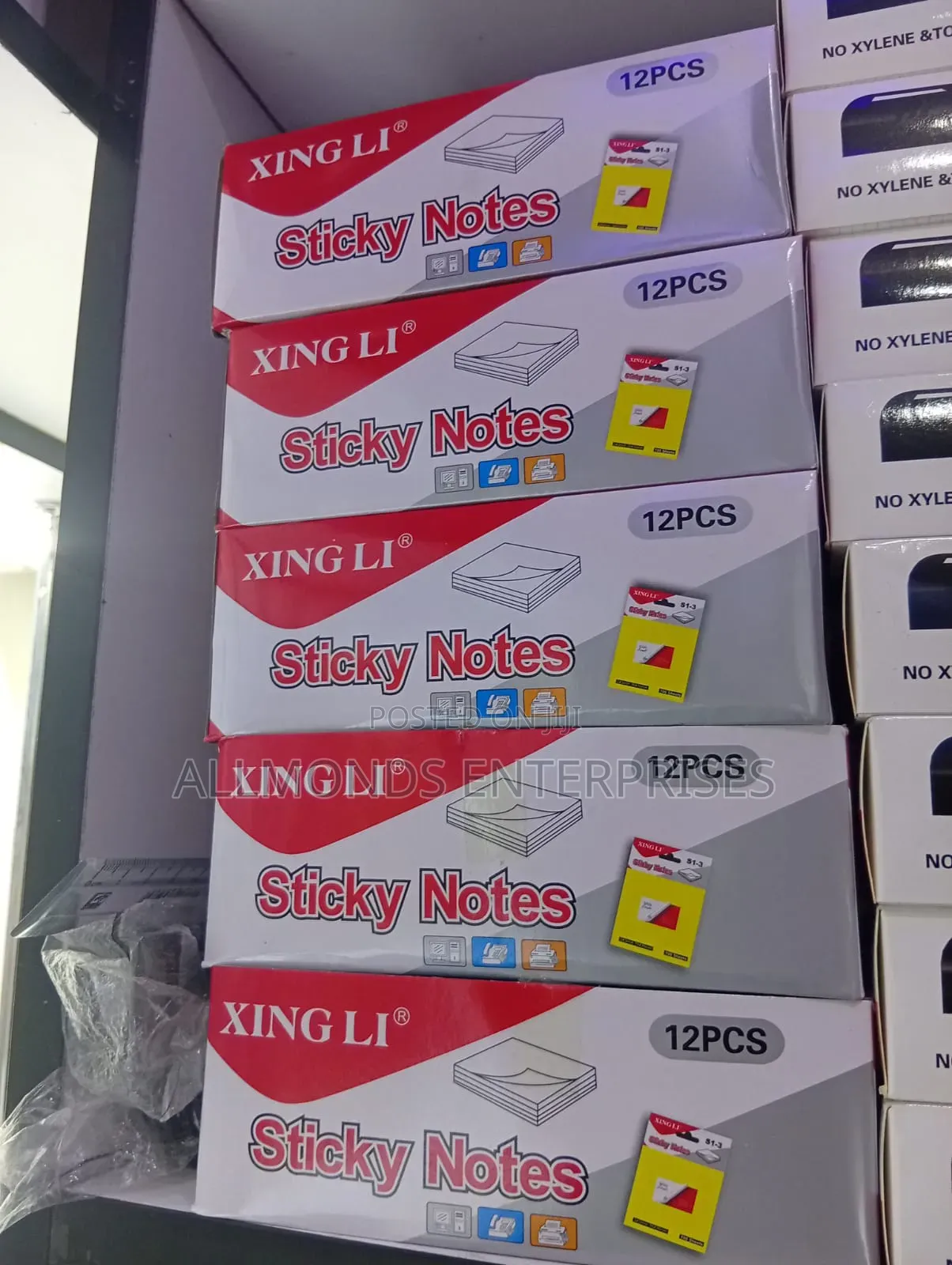 Box of Sticky Notes- Multicolor 3*3, 12pcs of 100sheets Each