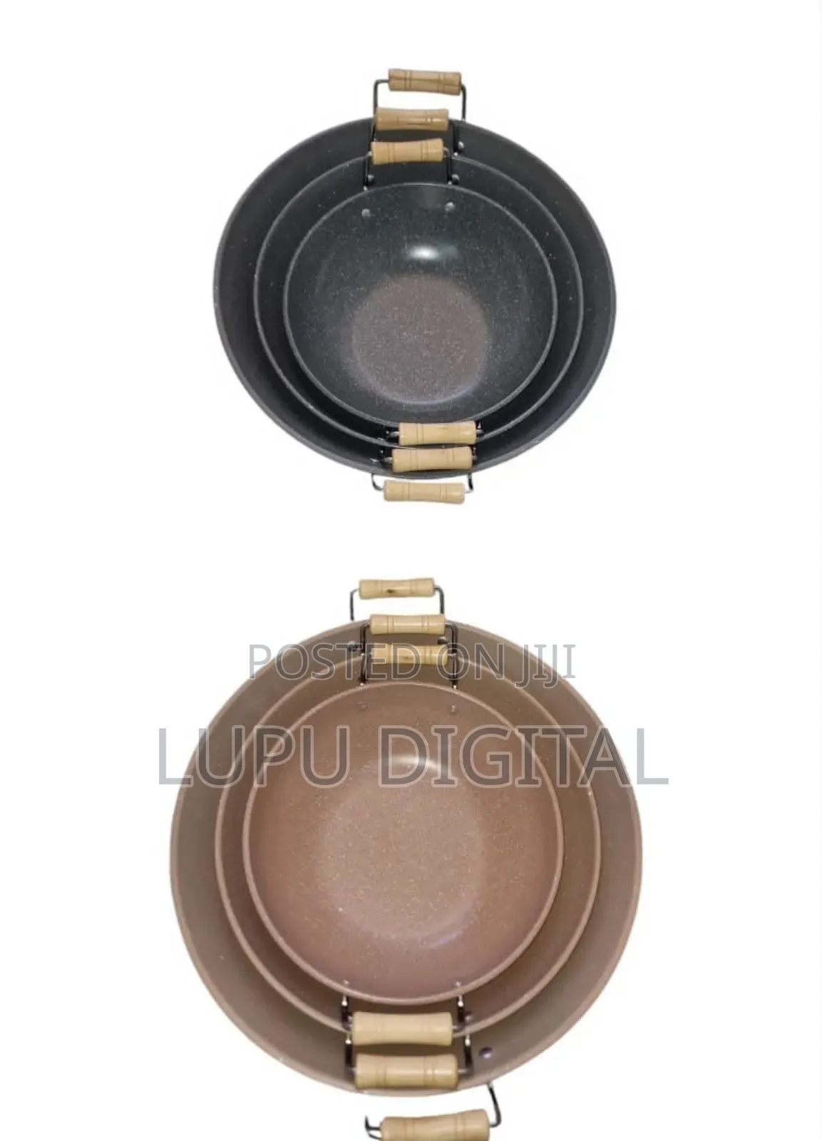 2 Handles Granite Nonstick Deep Pans