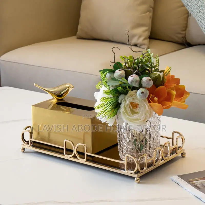 Rectangular Vanity Mirror Decor Tray Big Size Gold Decor