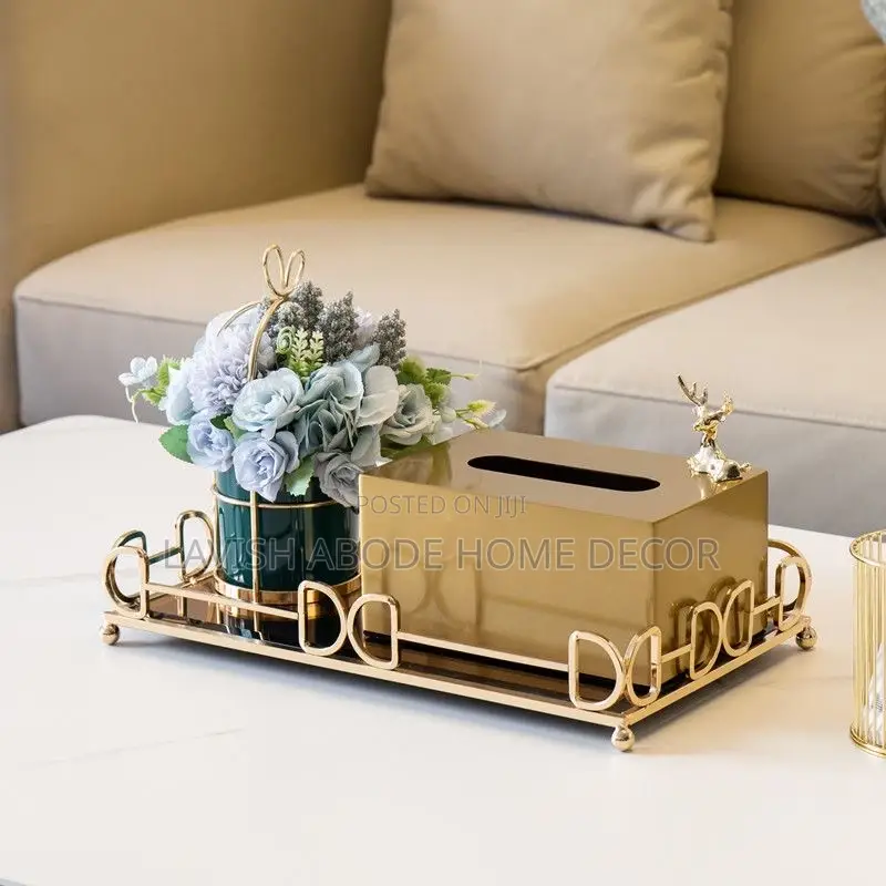 Rectangular Vanity Mirror Decor Tray Big Size Gold Decor