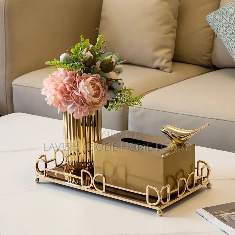 Rectangular Vanity Mirror Decor Tray Big Size Gold Decor