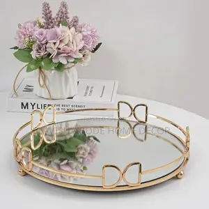 Round Decorative Tray for House Decor /Serving