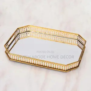 Gold Vanity Mirror Tray for House Decor / Serving Tray