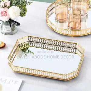 Gold Vanity Mirror Tray for House Decor / Serving Tray