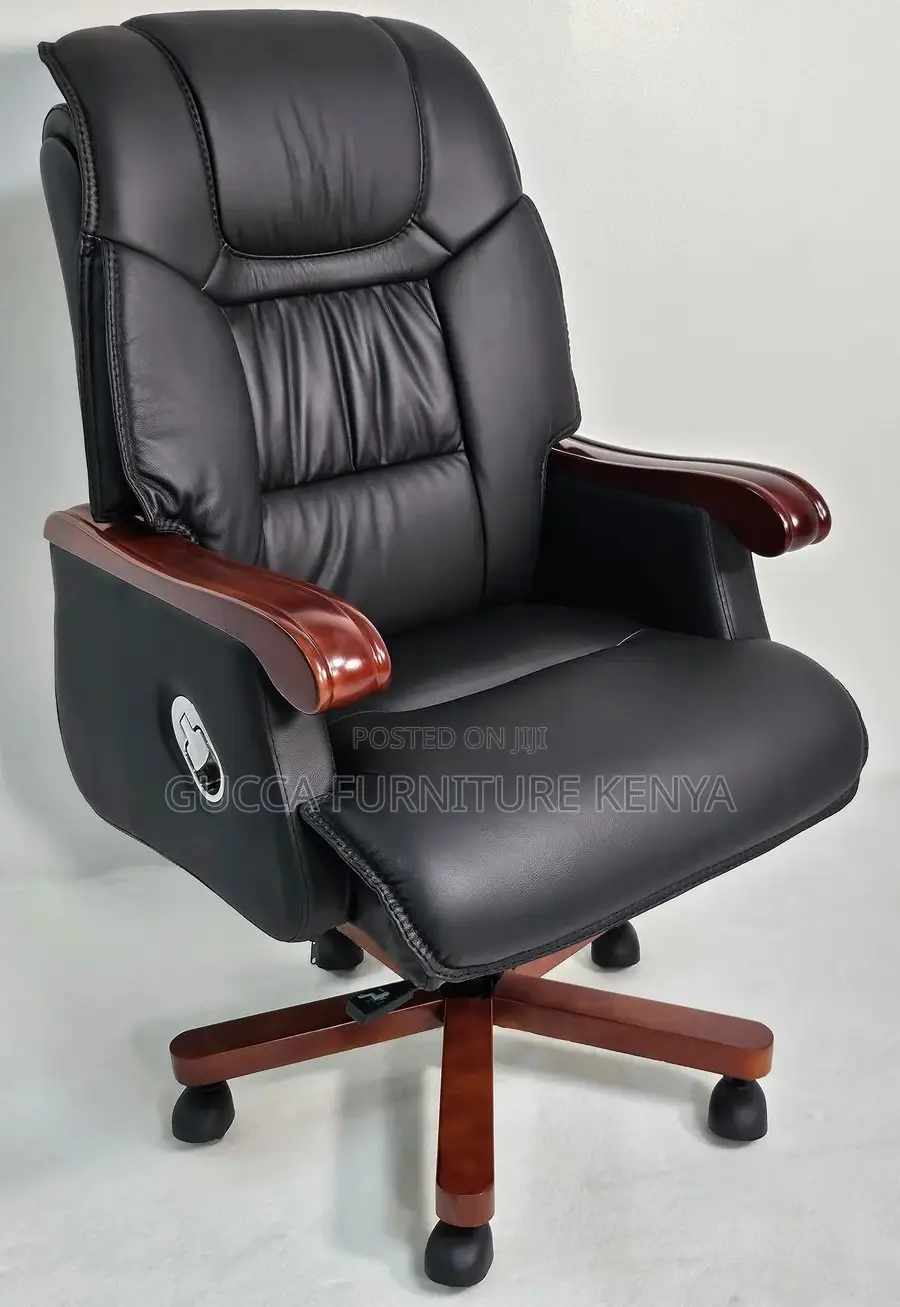 Office Chairs: High Executive Office Chair With Walnut Arms
