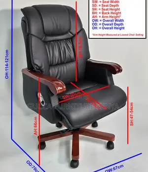 Office Chairs: High Executive Office Chair With Walnut Arms