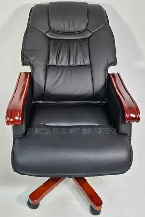 Office Chairs: High Executive Office Chair With Walnut Arms