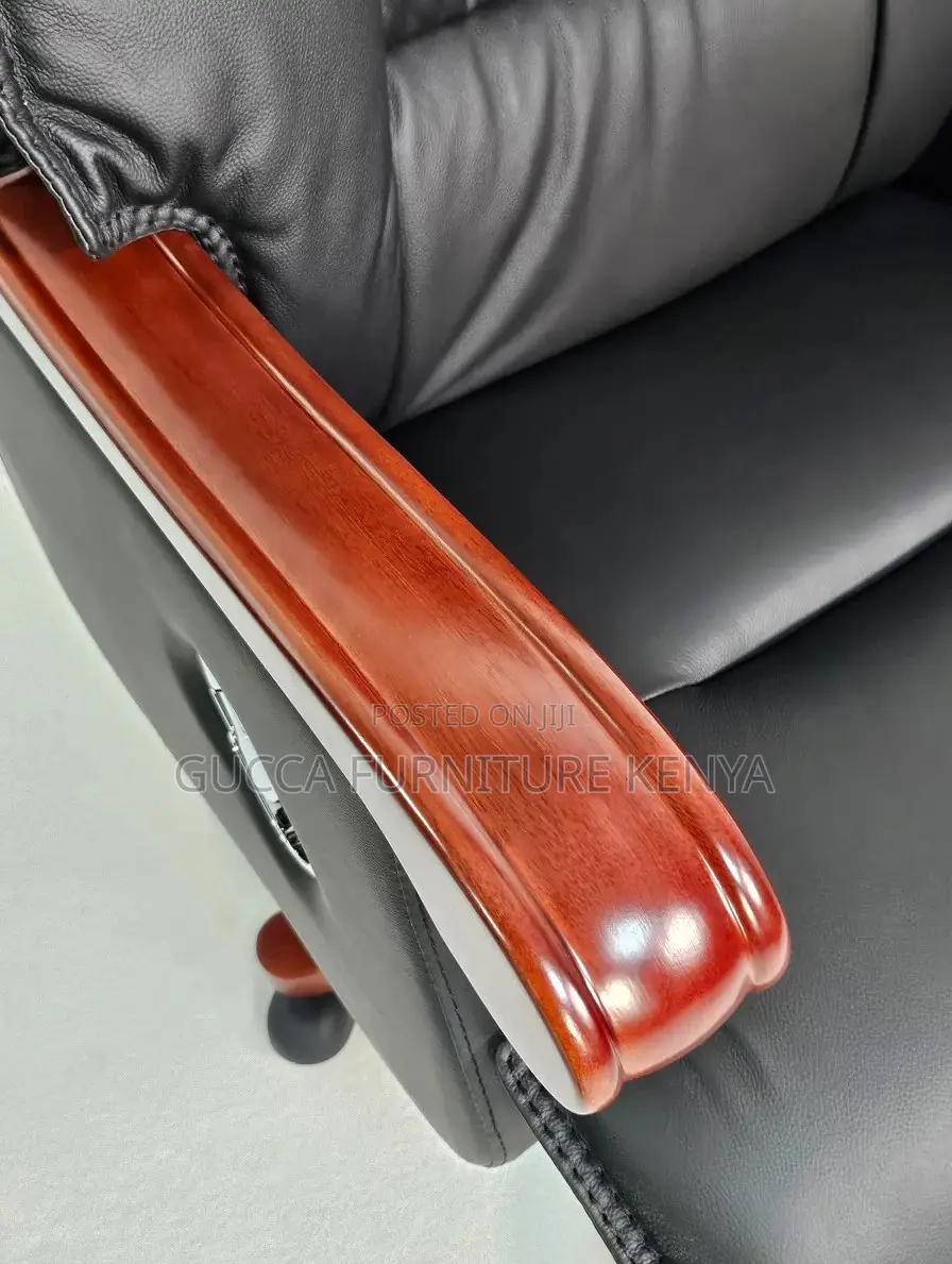 Office Chairs: High Executive Office Chair With Walnut Arms