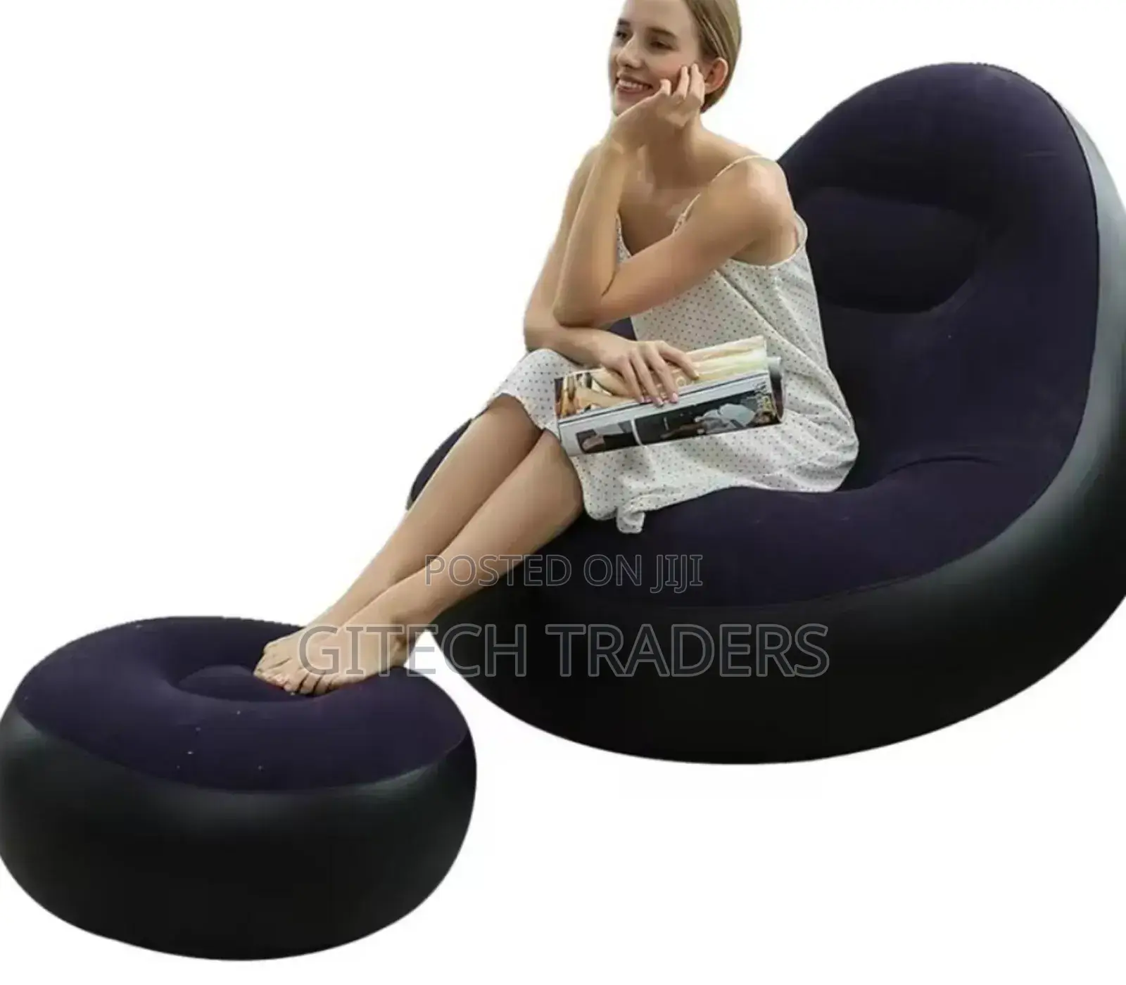 Inflatable Lazy Sofa With Foot Step